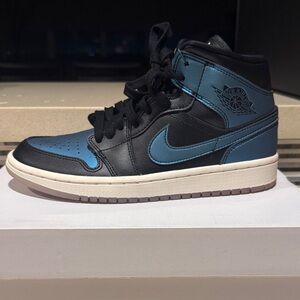 Jordan Black and Blue Athletic Shoes
